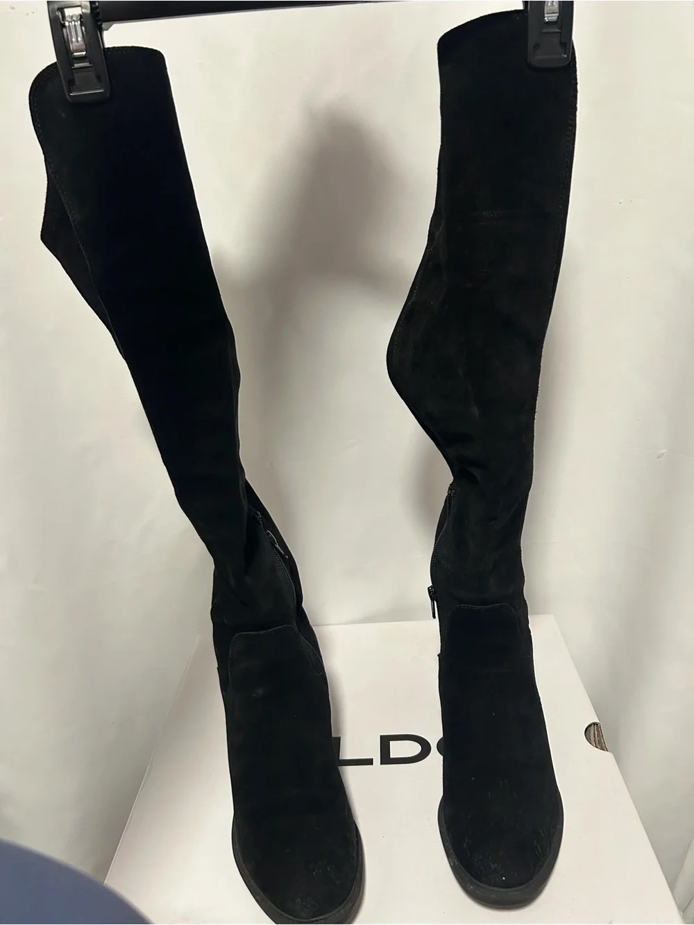 Aldo Black Suede Over-the-Knee Boot